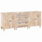 vidaXL Sideboard 3 pcs White 60 x 33 x 75 cm Solid mango wood