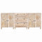vidaXL Sideboard 3 pcs White 60 x 33 x 75 cm Solid mango wood