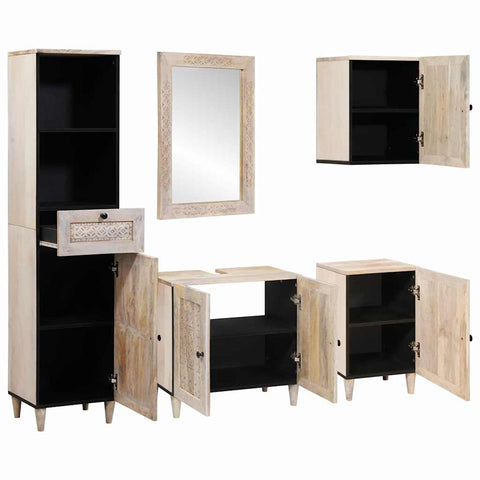 vidaXL Bathroom Furniture Set with Drawer 5 pcs White 38 x 33 x 160 cm