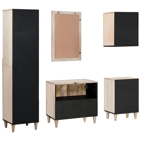 vidaXL Bathroom Furniture Set with Drawer 5 pcs White 38 x 33 x 160 cm