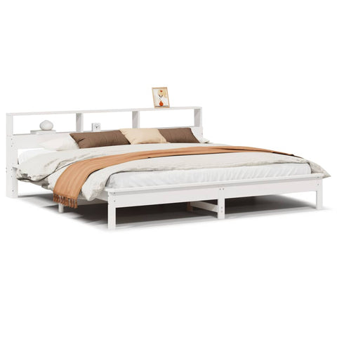 vidaXL Bed Frame without Mattress White 200x200 cm Solid Wood Pine