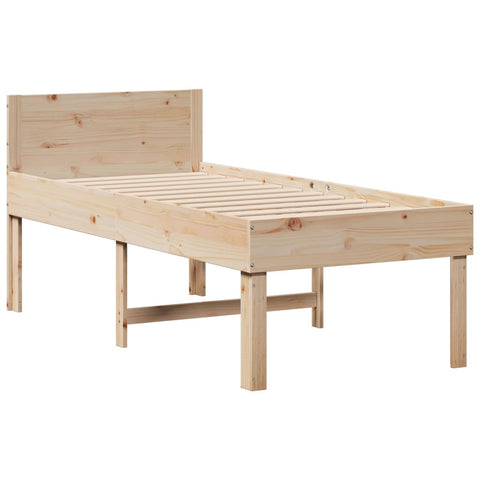 vidaXL Bed Frame without Mattress 75x190 cm Small Single Solid Wood Pine