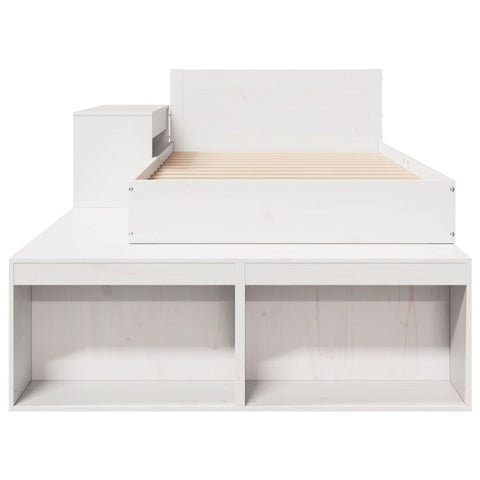 vidaXL Bed Frame without Mattress White 75x190 cm Small Single Solid Wood Pine