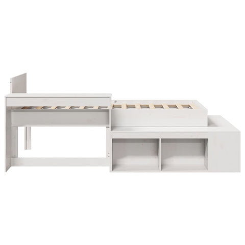 vidaXL Bed Frame without Mattress White 75x190 cm Small Single Solid Wood Pine