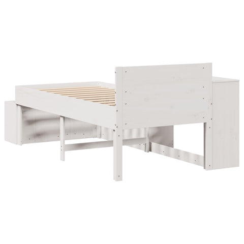 vidaXL Bed Frame without Mattress White 75x190 cm Small Single Solid Wood Pine