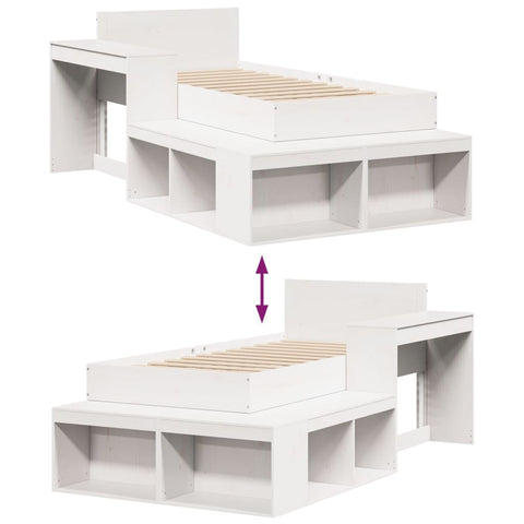 vidaXL Bed Frame without Mattress White 80x200 cm Solid Wood Pine