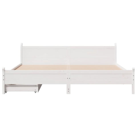vidaXL Bed Frame without Mattress White 200x200 cm Solid Wood Pine