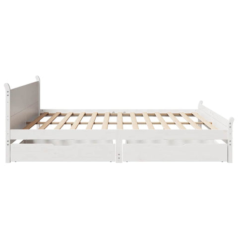 vidaXL Bed Frame without Mattress White 200x200 cm Solid Wood Pine