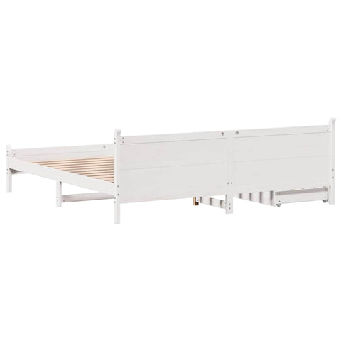 vidaXL Bed Frame without Mattress White 200x200 cm Solid Wood Pine