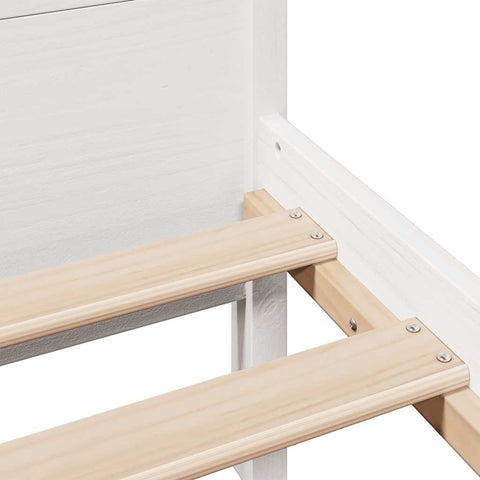 vidaXL Bed Frame without Mattress White 150x200 cm King Size Solid Wood Pine