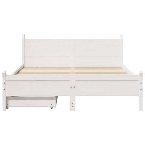 vidaXL Bed Frame without Mattress White 140x190 cm Solid Wood Pine