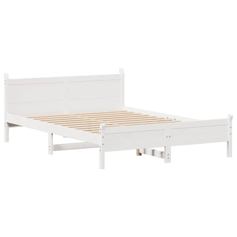 vidaXL Bed Frame without Mattress White 140x190 cm Solid Wood Pine