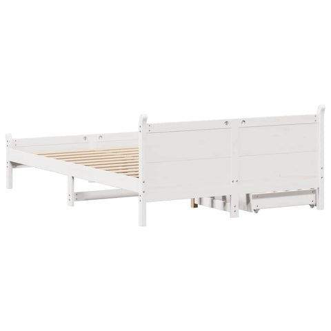vidaXL Bed Frame without Mattress White 140x190 cm Solid Wood Pine