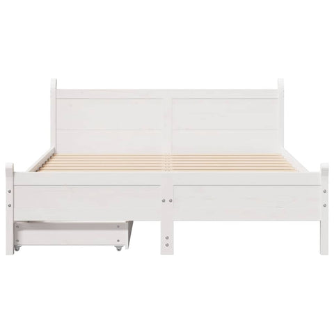 vidaXL Bed Frame without Mattress White 120x190 cm Small Double Solid Wood Pine
