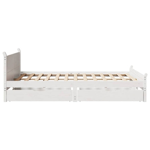 vidaXL Bed Frame without Mattress White 120x190 cm Small Double Solid Wood Pine