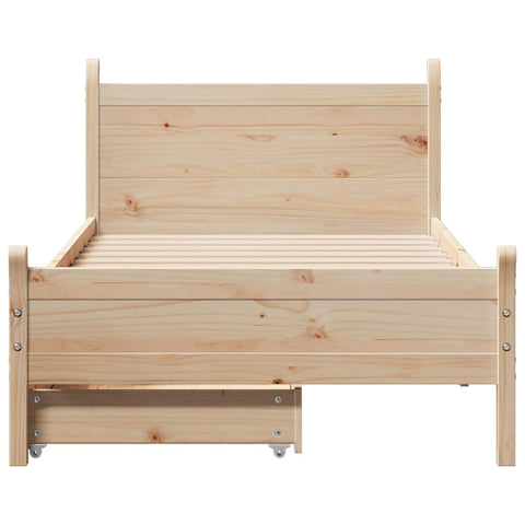 vidaXL Bed Frame without Mattress 75x190 cm Small Single Solid Wood Pine