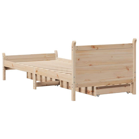 vidaXL Bed Frame without Mattress 75x190 cm Small Single Solid Wood Pine