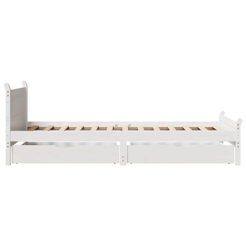 vidaXL Bed Frame without Mattress White 75x190 cm Small Single Solid Wood Pine