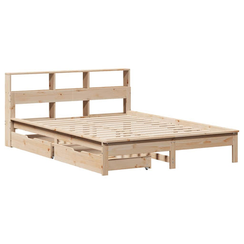 vidaXL Bookcase Bed without Mattress 140x200 cm Solid Wood Pine