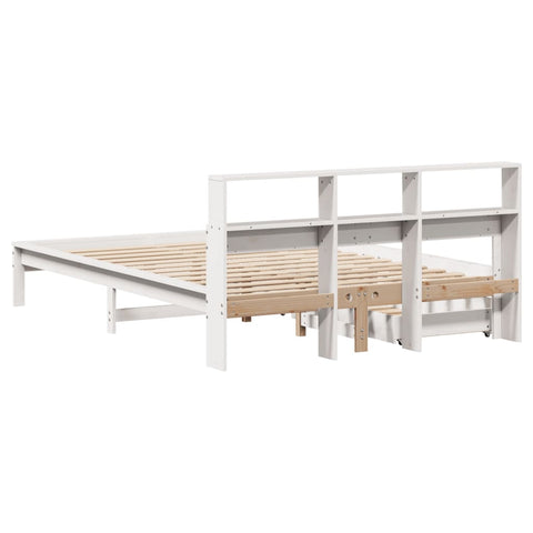 vidaXL Bookcase Bed without Mattress White 140x200 cm Solid Wood Pine