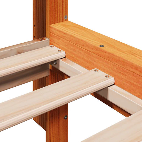 vidaXL Bookcase Bed without Mattress Wax Brown 140x200 cm Solid Wood Pine