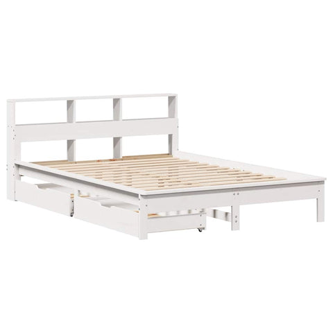 vidaXL Bookcase Bed without Mattress White 120x200 cm Solid Wood Pine