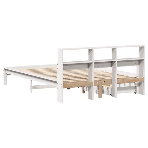 vidaXL Bookcase Bed without Mattress White 120x200 cm Solid Wood Pine