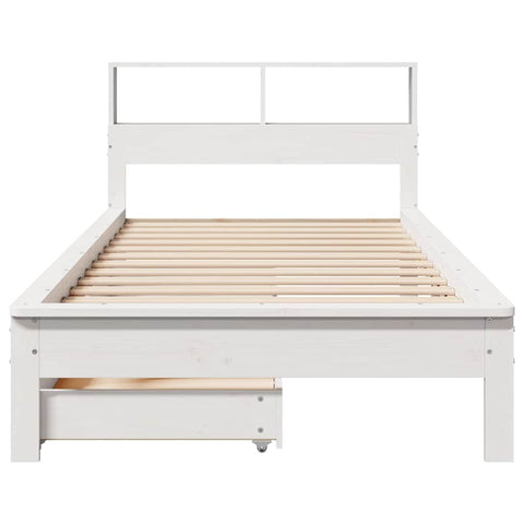 vidaXL Bookcase Bed without Mattress White 90x190 cm Single Solid Wood Pine