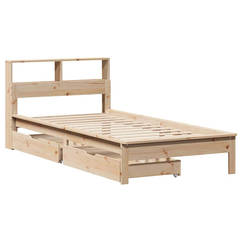 vidaXL Bookcase Bed without Mattress 75x190 cm Small Single Solid Wood Pine