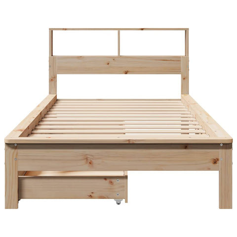 vidaXL Bookcase Bed without Mattress 75x190 cm Small Single Solid Wood Pine