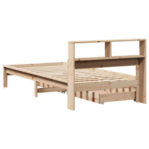 vidaXL Bookcase Bed without Mattress 75x190 cm Small Single Solid Wood Pine