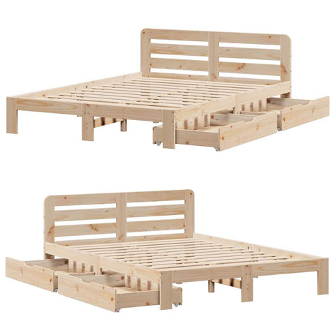 vidaXL Bed Frame without Mattress 120x200 cm Solid Wood Pine