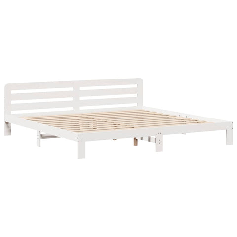 vidaXL Bed Frame without Mattress White 180x200 cm Super King Solid Wood Pine