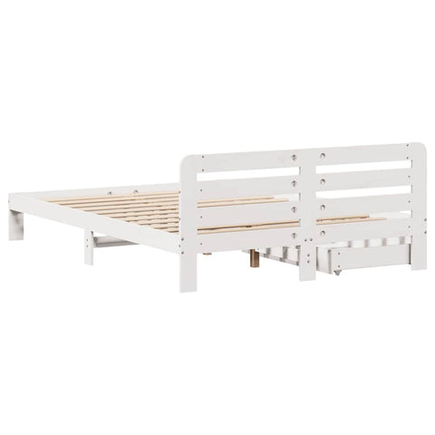 vidaXL Bed Frame without Mattress White 120x190 cm Small Double Solid Wood Pine