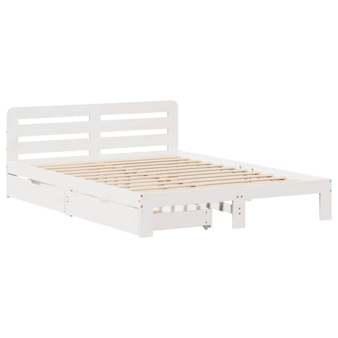 vidaXL Bed Frame without Mattress White 140x190 cm Solid Wood Pine