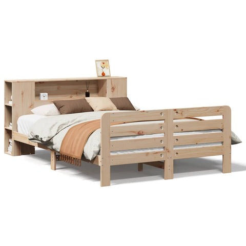 vidaXL Bed Frame without Mattress 150x200 cm King Size Solid Wood Pine