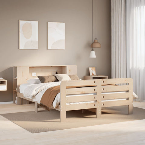 vidaXL Bed Frame without Mattress 150x200 cm King Size Solid Wood Pine