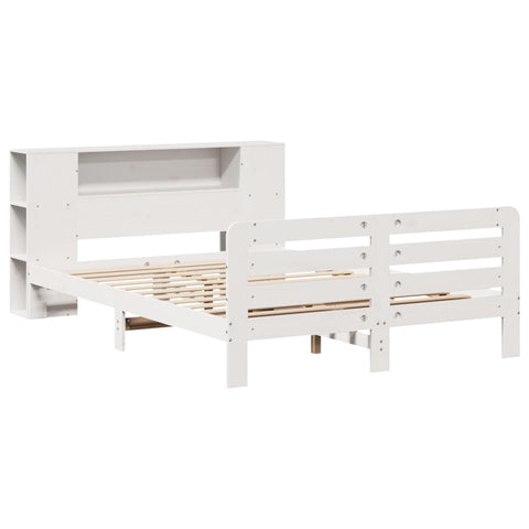 vidaXL Bed Frame without Mattress White 150x200 cm King Size Solid Wood Pine