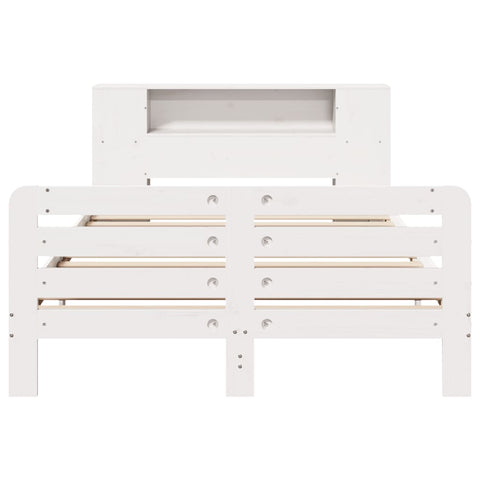vidaXL Bed Frame without Mattress White 150x200 cm King Size Solid Wood Pine