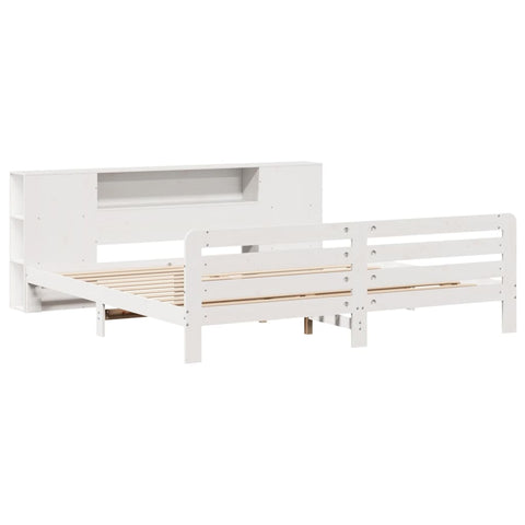 vidaXL Bed Frame without Mattress White 180x200 cm Super King Solid Wood Pine