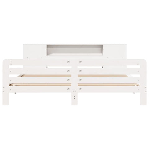 vidaXL Bed Frame without Mattress White 180x200 cm Super King Solid Wood Pine