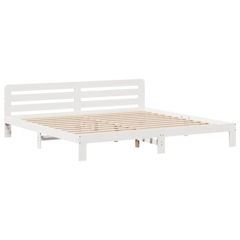 vidaXL Bed Frame without Mattress White 180x200 cm Super King Solid Wood Pine