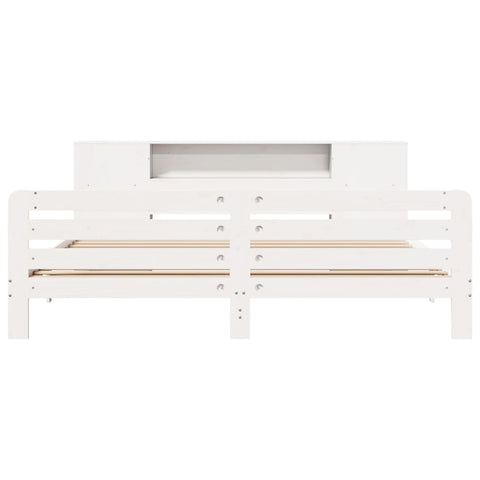 vidaXL Bed Frame without Mattress White 200x200 cm Solid Wood Pine