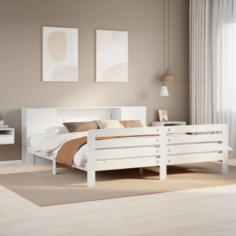 vidaXL Bed Frame without Mattress White 200x200 cm Solid Wood Pine