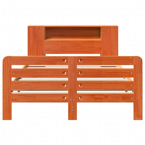 vidaXL Bed Frame without Mattress Wax Brown 120x190 cm Small Double Solid Wood Pine