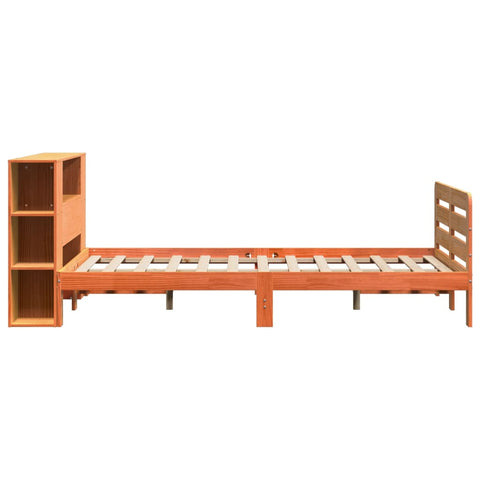 vidaXL Bed Frame without Mattress Wax Brown 120x190 cm Small Double Solid Wood Pine