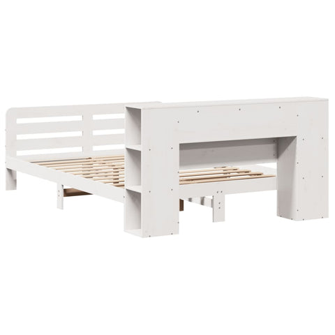 vidaXL Bed Frame without Mattress White 135x190 cm Double Solid Wood Pine