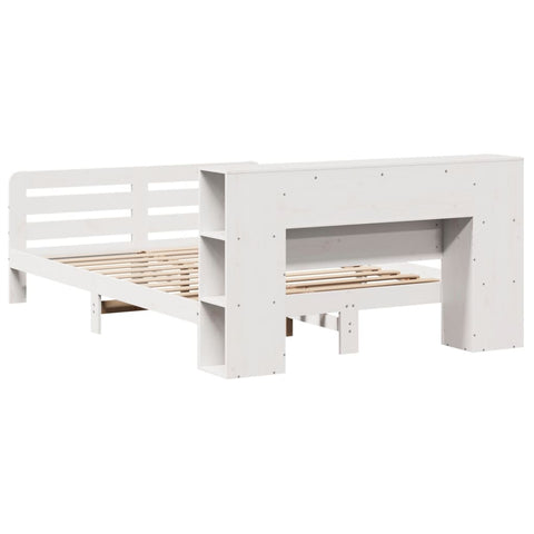 vidaXL Bed Frame without Mattress White 140x190 cm Solid Wood Pine