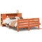 vidaXL Bed Frame without Mattress Wax Brown 140x190 cm Solid Wood Pine