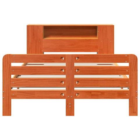 vidaXL Bed Frame without Mattress Wax Brown 140x190 cm Solid Wood Pine
